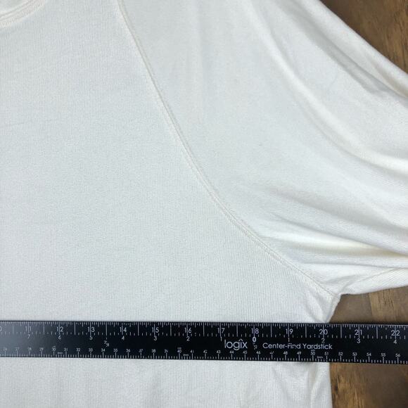 Cabin Fever Womens Sweater Cream Cozy Lounge Cabincore Stretch Medium - Picture 7 of 12